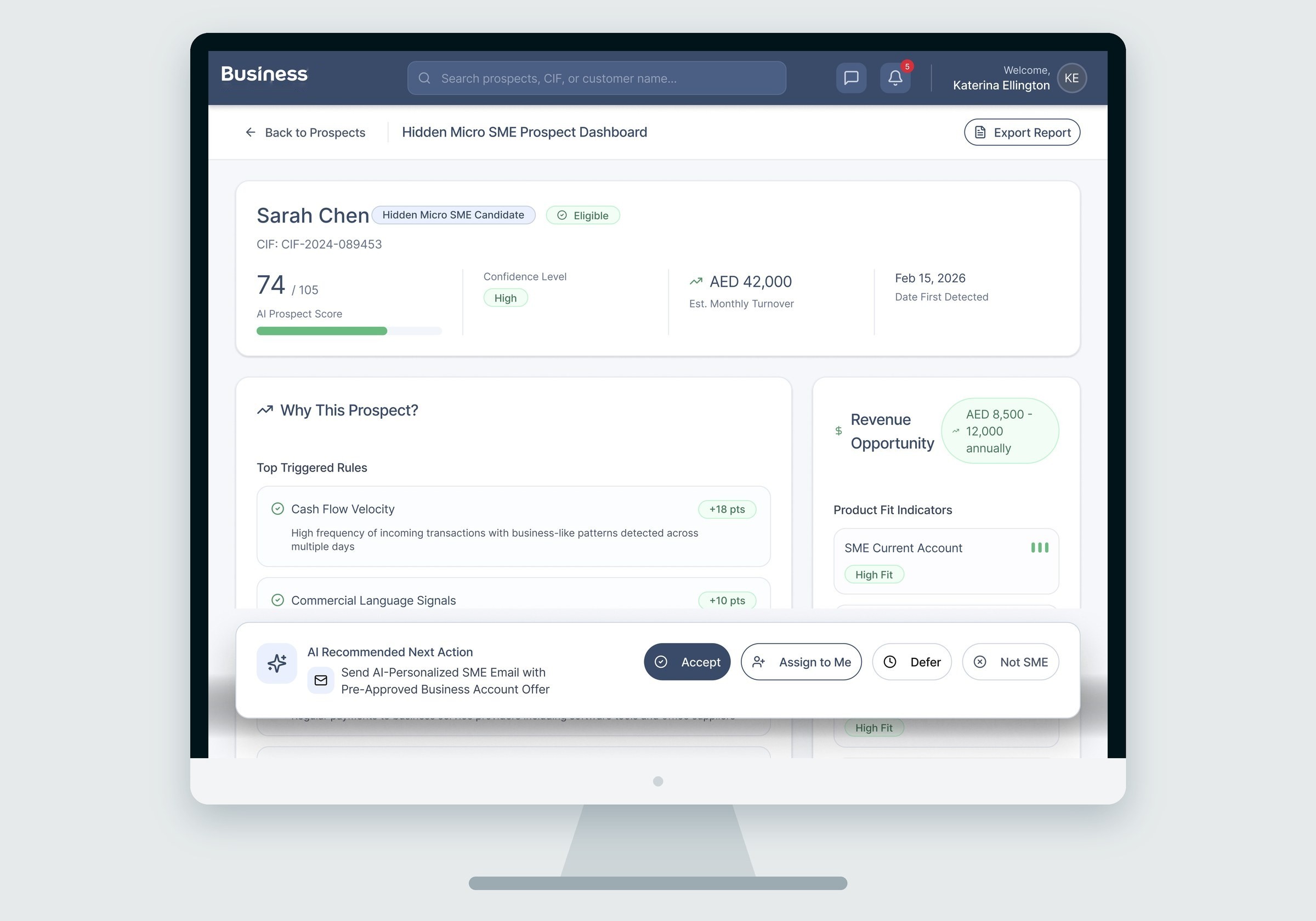 PoV: relationship manager dashboard