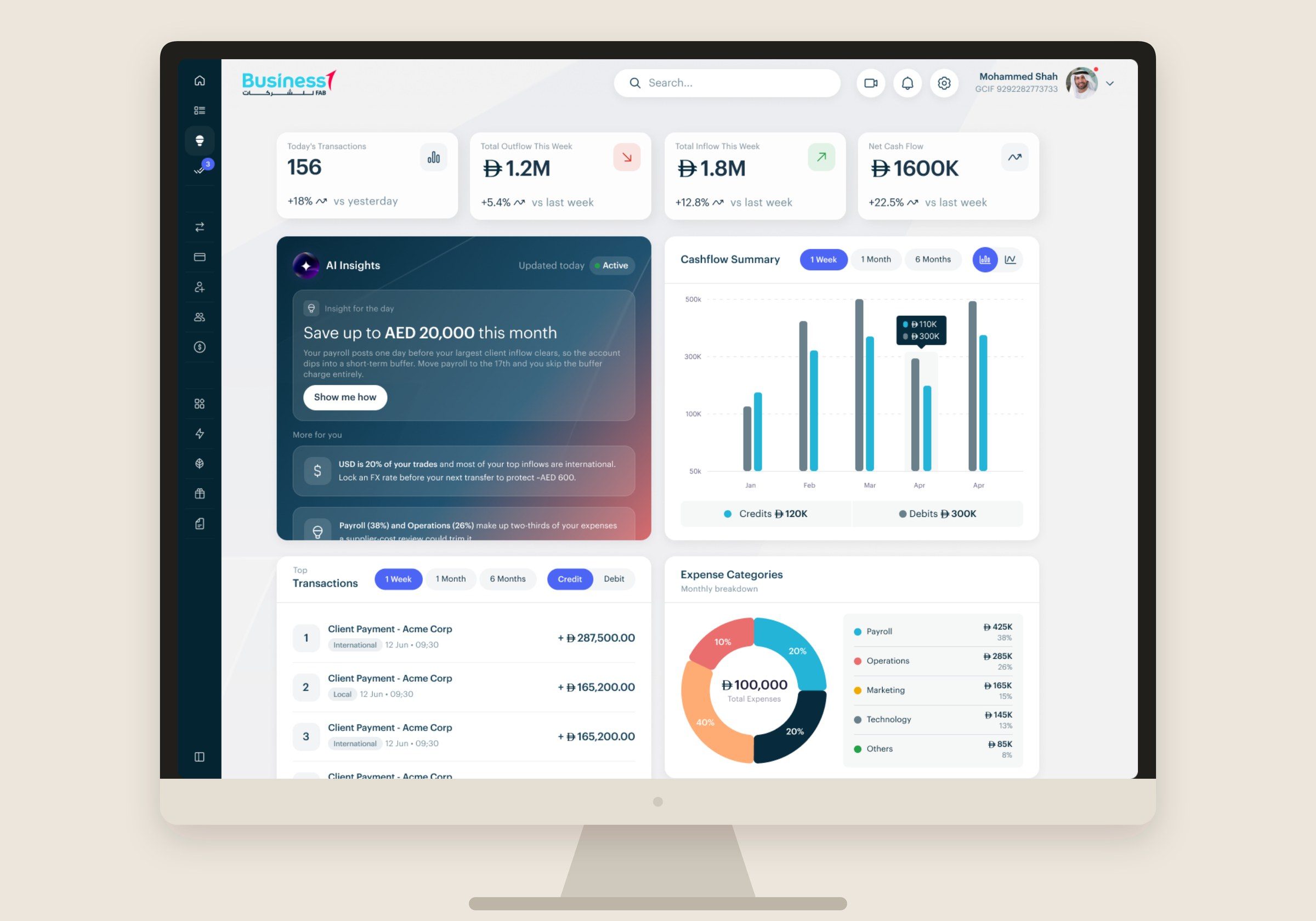 Desktop platform screens