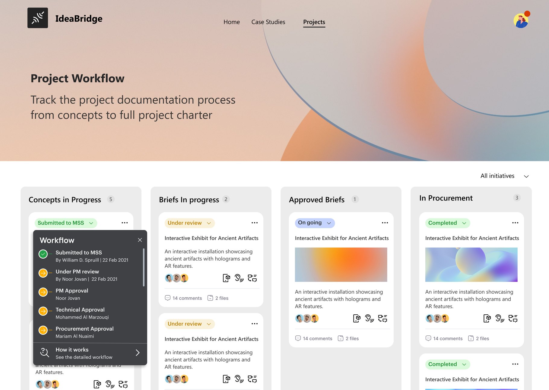 Project workflow tracking